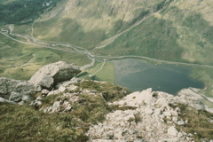 Looking down
