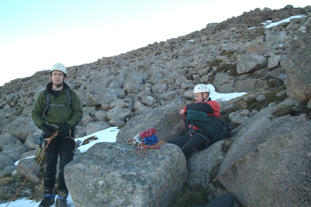 Resting on the ridge.