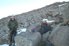 Resting on the ridge.