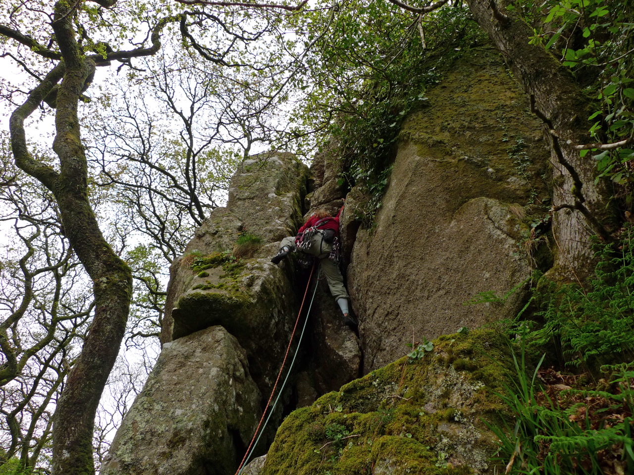 Alyssa leads pitch 1 of "pinnacle buttress"