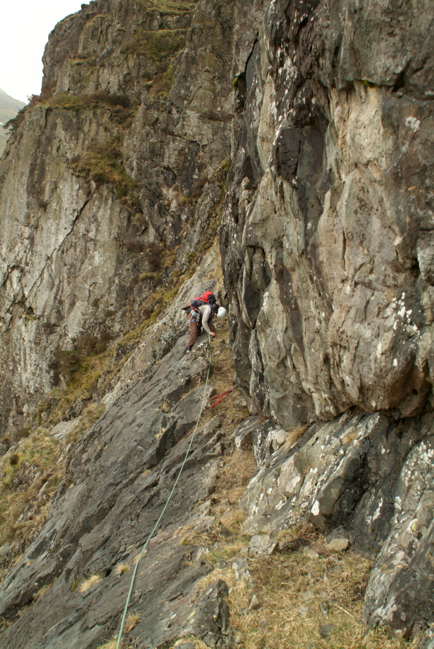 Michaela begins the traverse