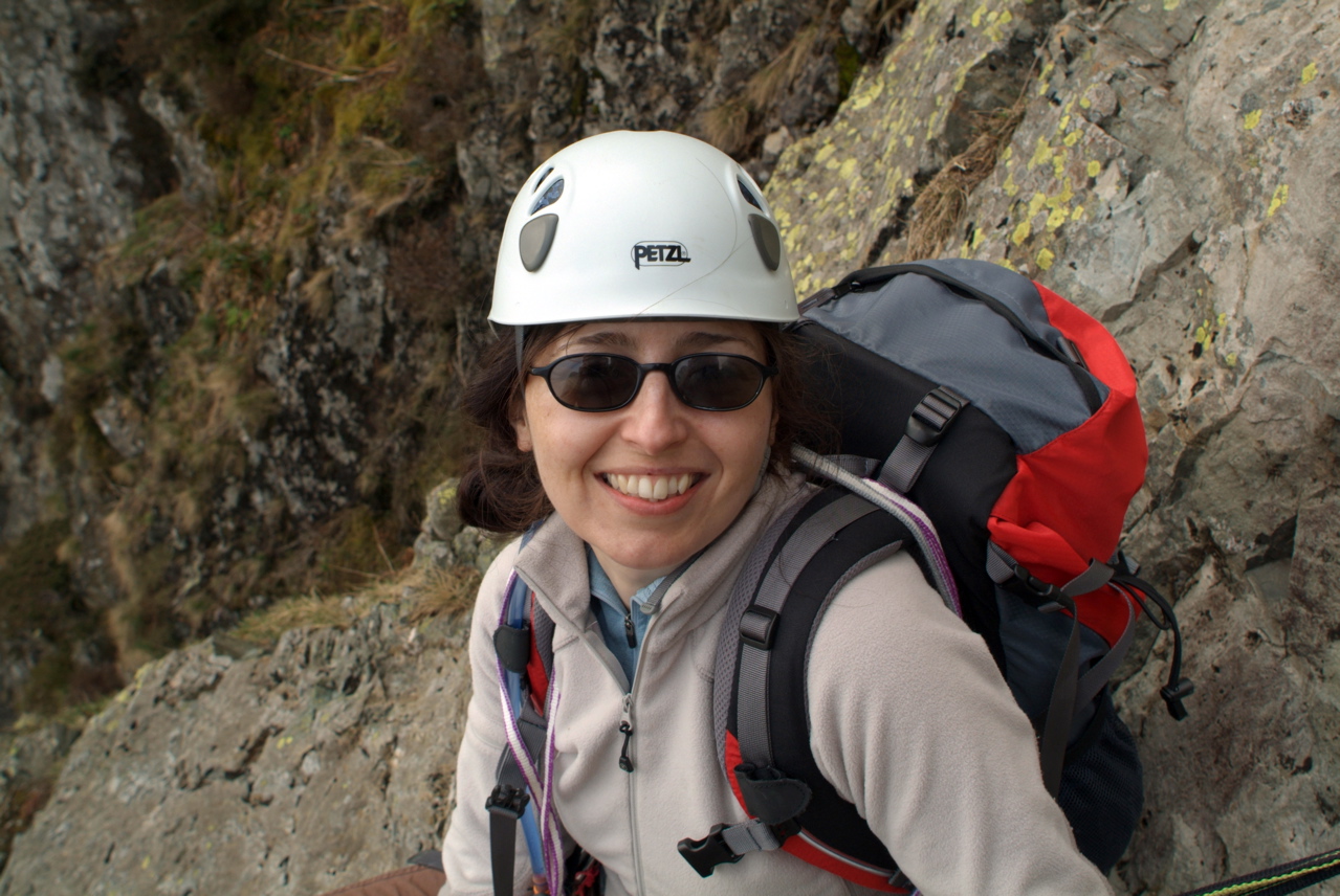 Michaela at the first belay